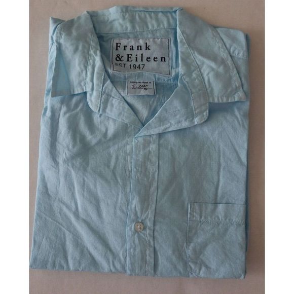 Frank & Eileen Women's Sz M Blue Eileen Relaxed Button-Up Long Sleeve Shirt $278 - Picture 3 of 4